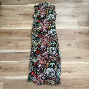 Ed Hardy Mesh Overlay Tattoo Dress L